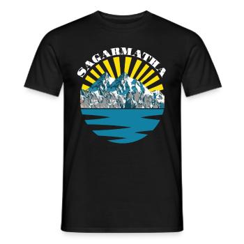 Parc national de l’Everest Sagarmatha au Tibet Népal - T-shirt homme - noir - Devant - AI Model Male 178 light (178cm)