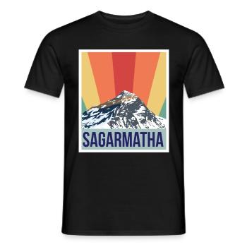 Sagarmatha Mountains Retro National Park Tibet Nepa - T-shirt homme - noir - Devant - AI Model Male 178 light (178cm)