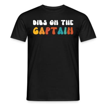 Retro Groovy Dibs On The Captain, drôles de capitaines - T-shirt homme - noir - Devant - AI Model Male 178 light (178cm)
