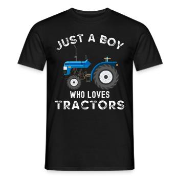 Nur ein Junge, der Traktoren liebt - Männer T-Shirt - Schwarz - Vorne - AI Model Male 178 light (178cm)