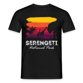 Serengeti Retro Nationalpark Afrika Giraffensafari - Männer T-Shirt - Schwarz - Vorne - AI Model Male 178 light (178cm)