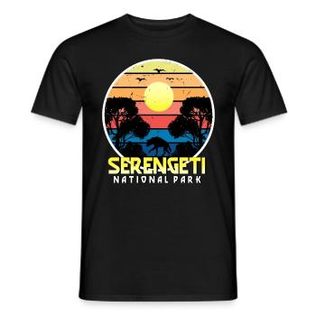 Afrika Safari Serengeti Nationalpark Tansania Sava - Männer T-Shirt - Schwarz - Vorne - AI Model Male 178 light (178cm)