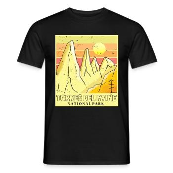 Patagonien Chile Torres del Paine Nationalpark Eis - Men's T-Shirt - black - Front - AI Model Male 178 light (178cm)