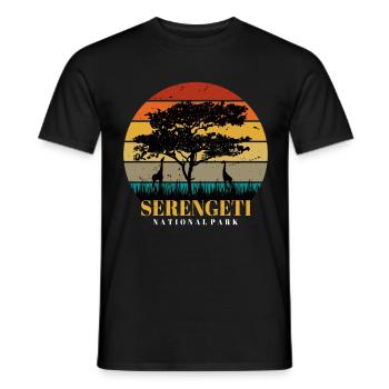 Girafe Serengeti Safari Afrique Parc National Tansa - T-shirt homme - noir - Devant - AI Model Male 178 light (178cm)