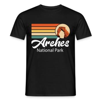 Parc national des Arches dans l’Utah Souvenir Camping Canyo - T-shirt homme - noir - Devant - AI Model Male 178 light (178cm)