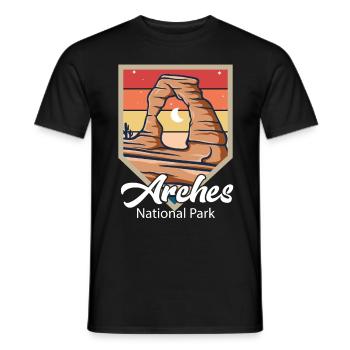 Arches National Park Souvenir Moab Utah Camping - T-shirt homme - noir - Devant - AI Model Male 178 light (178cm)