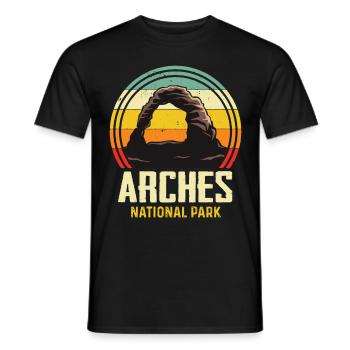 Arches National Park Randonnée Utah Canyon Rocks Souv - T-shirt homme - noir - Devant - AI Model Male 178 light (178cm)