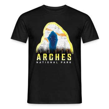 Canyon Camping Arches National Park Souvenir Moab U - Men's T-Shirt - black - Front - AI Model Male 178 light (178cm)