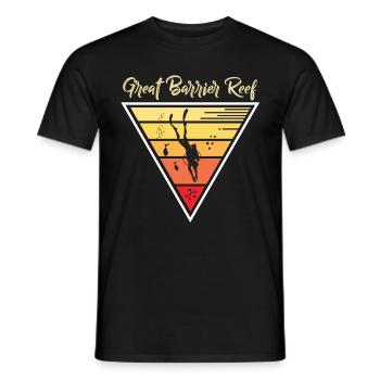 Diving Australia Great Barrier Reef Souvenir Tau - Men's T-Shirt - black - Front - AI Model Male 178 light (178cm)