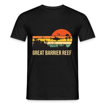 Great Barrier Reef Souvenir Tauchen Australien Kor - Männer T-Shirt - Schwarz - Vorne - AI Model Male 178 light (178cm)