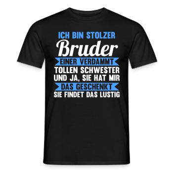 Geschwister Schwester Familie Brüder Bruder - Männer T-Shirt - Schwarz - Vorne - AI Model Male 178 light (178cm)