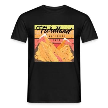 Parc national de Fiordland Nouvelle-Zélande Nature Mountains Wan - T-shirt homme - noir - Devant - AI Model Male 178 light (178cm)