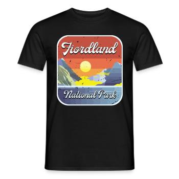Fiordland National Park Souvenir New Zealand Nature - Men's T-Shirt - black - Front - AI Model Male 178 light (178cm)
