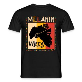 Melanin Vibes Black Lives Matter Freedom Day - Men's T-Shirt - black - Front - AI Model Male 178 light (178cm)