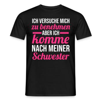 Geschwister Familie Schwestern Schwester - Männer T-Shirt - Schwarz - Vorne - AI Model Male 178 light (178cm)