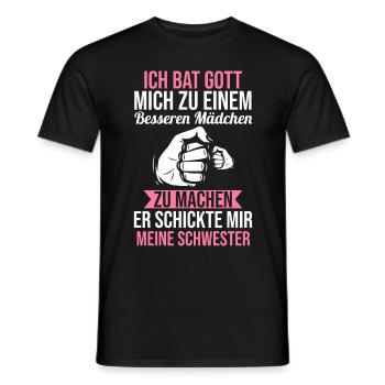 Geschwister Familie Schwestern Schwester - Männer T-Shirt - Schwarz - Vorne - AI Model Male 178 light (178cm)