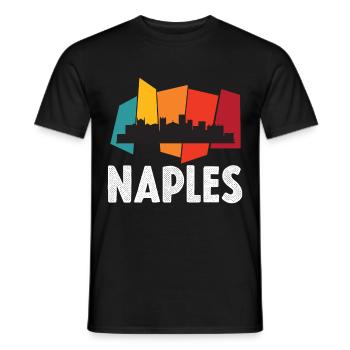 Neapel-Skyline-Retro- Italien-Souvenir-italienisch - Männer T-Shirt - Schwarz - Vorne - AI Model Male 178 light (178cm)