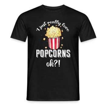 Popcorn Movies Movie Night - Men's T-Shirt - black - Front - AI Model Male 178 light (178cm)