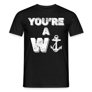 Anker Wasser Meer Nautischer Spruch Kapitän - Männer T-Shirt - Schwarz - Vorne - AI Model Male 178 light (178cm)