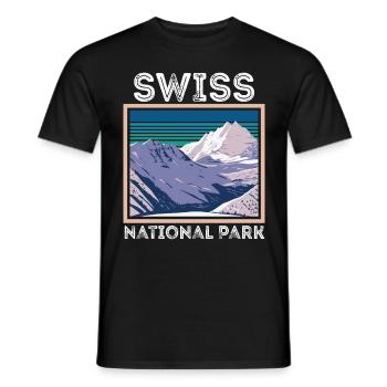 Nationalpark Souvenir Schweizer Alpen Schweiz Berg - Männer T-Shirt - Schwarz - Vorne - AI Model Male 178 light (178cm)