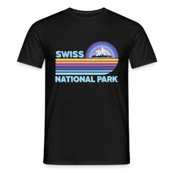 Schweizer Nationalpark Schnee Engadin Cam - Männer T-Shirt - Schwarz - Vorne - AI Model Male 178 light (178cm)