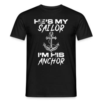 Sailor Anchor Water Sea Navigator Captain North Sea - T-shirt homme - noir - Devant - AI Model Male 178 light (178cm)