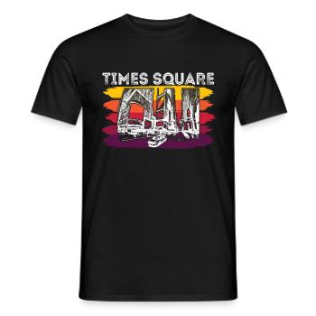 NY Times Square Skyline Retro NYC Andenken New Yor - Männer T-Shirt - Schwarz - Vorne - AI Model Male 178 light (178cm)