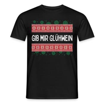 Glühwein Weihnachten Sprüche Adventmarkt - Männer T-Shirt - Schwarz - Vorne - AI Model Male 178 light (178cm)