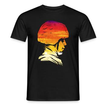 Soldier Head Helm Sundown 4th Of July Veterans Day - Männer T-Shirt - Schwarz - Vorne - AI Model Male 178 light (178cm)