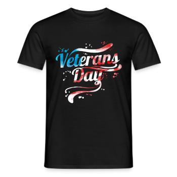 US Flag Colored Logo For Veterans Day - Männer T-Shirt - Schwarz - Vorne - AI Model Male 178 light (178cm)