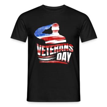 Salute For Our Troops US Flag 4th Of July - Men's T-Shirt - black - Front - AI Model Male 178 light (178cm)