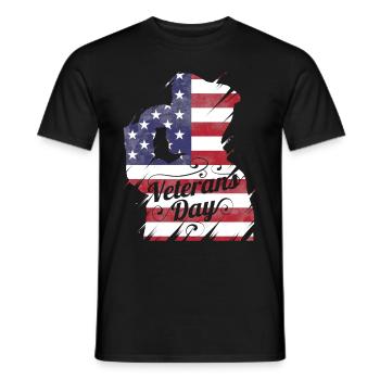 Patriotic Salute US Flag For Veterans Day - Männer T-Shirt - Schwarz - Vorne - AI Model Male 178 light (178cm)