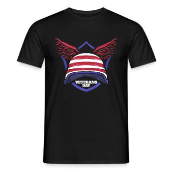 Patriotic Helmet And Wings On Veterans Day - Männer T-Shirt - Schwarz - Vorne - AI Model Male 178 light (178cm)
