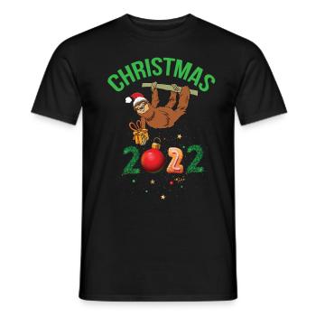 Noël 2022 Drôle de paresseux Père Noël - T-shirt homme - noir - Devant - AI Model Male 178 light (178cm)