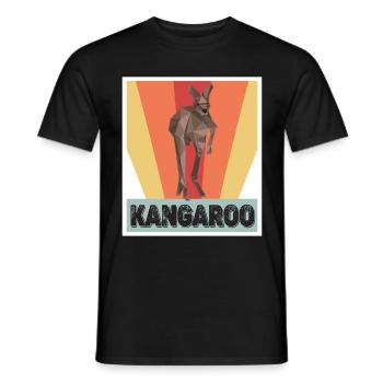 Kangaroo Retro Outback Australia Marsupials Kangaroo - Men's T-Shirt - black - Front - AI Model Male 178 light (178cm)
