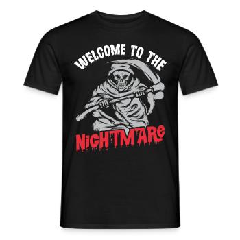 Grim Reaper Scythe Nightmare Angel of Death Hello - Men's T-Shirt - black - Front - AI Model Male 178 light (178cm)