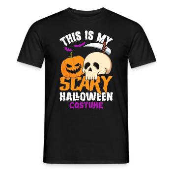 Grim Reaper Skull Pumpkin Angel of Death Hallowee - Men's T-Shirt - black - Front - AI Model Male 178 light (178cm)