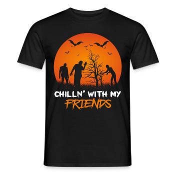Halloween Nightmare Zombie mit Fledermaus Fröhlich - Männer T-Shirt - Schwarz - Vorne - AI Model Male 178 light (178cm)