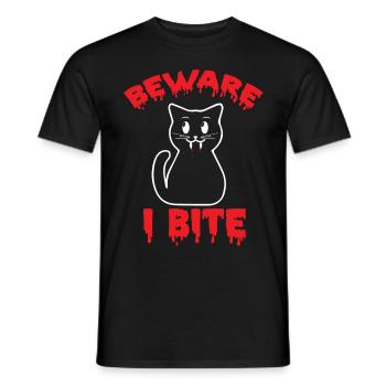 Vampire Cat Halloween Party Bloodbite Nightmare Kat - Men's T-Shirt - black - Front - AI Model Male 178 light (178cm)