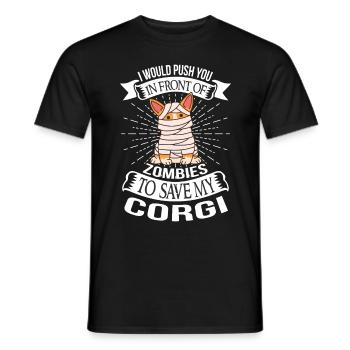 Corgi Halloween Party Mummy Costume Dog Lovers - T-shirt homme - noir - Devant - AI Model Male 178 light (178cm)