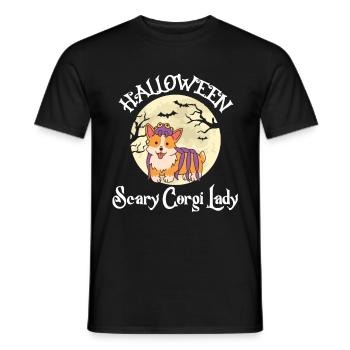 Cute Corgi Ladies Halloween Party Dog Love - Men's T-Shirt - black - Front - AI Model Male 178 light (178cm)