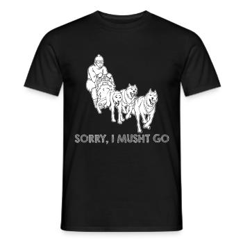 Sled Dog Racing Sled Dogs Gift - Men's T-Shirt - black - Front - AI Model Male 178 light (178cm)