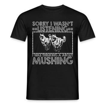Sled Dog Racing Sled Dogs Gift - Men's T-Shirt - black - Front - AI Model Male 178 light (178cm)