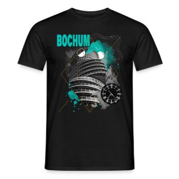 Bochum Deutschland Stadt Skyline Vintage Retro - Männer T-Shirt - Schwarz - Vorne - AI Model Male 178 light (178cm)