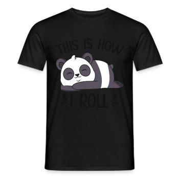 Panda Gaming Retro Cute Pandas Animal Lovers - Men's T-Shirt - black - Front - AI Model Male 178 light (178cm)