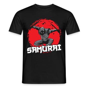 Samouraï Guerrier Asiatique Ninja Bloodstain Japon - T-shirt homme - noir - Devant - AI Model Male 178 light (178cm)