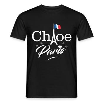 Tour Eiffel Paris Français Love - T-shirt homme - noir - Devant - AI Model Male 178 light (178cm)