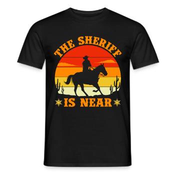 Cowboy Sheriff Pistols Sheriff Star Western - T-shirt homme - noir - Devant - AI Model Male 178 light (178cm)