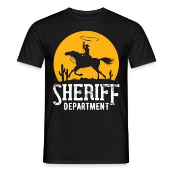 Cowboy Sheriff Lasso Sheriff Star Pistols - T-shirt homme - noir - Devant - AI Model Male 178 light (178cm)