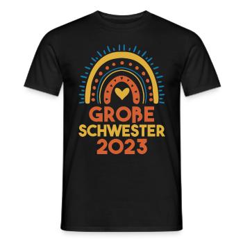 Schwester 2023 Schwanger Werdende Schwester - Männer T-Shirt - Schwarz - Vorne - AI Model Male 178 light (178cm)